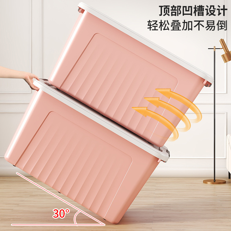 6 to 250 Litre Large Space Colorfull PP Plastic Storage Bin with Wheels and Handle for Organizing