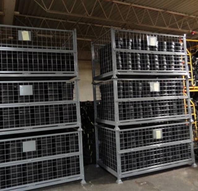 Foldable Steel Wire Mesh Container for Warehouse Space-Saving Storage