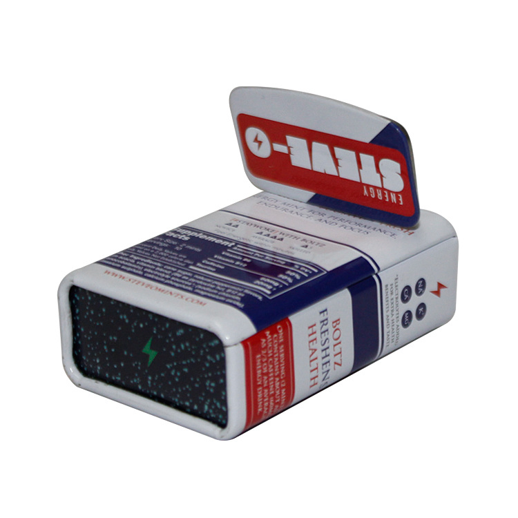Custom Logo Tinplate Cigarette Box Flip Top Sugar Chewing Gum Iron Box Candy Packaging Iron Box