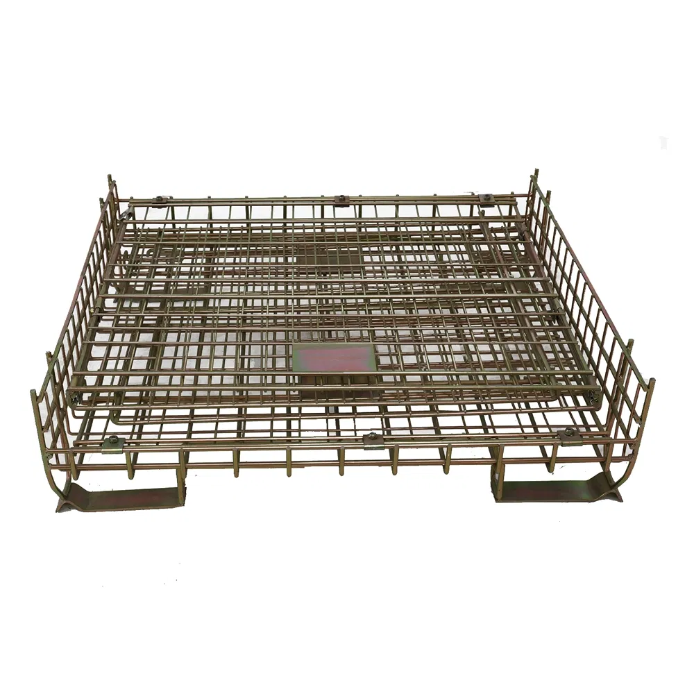 Heavy-Duty Metal Storage Pallet Cage for Efficient Organization