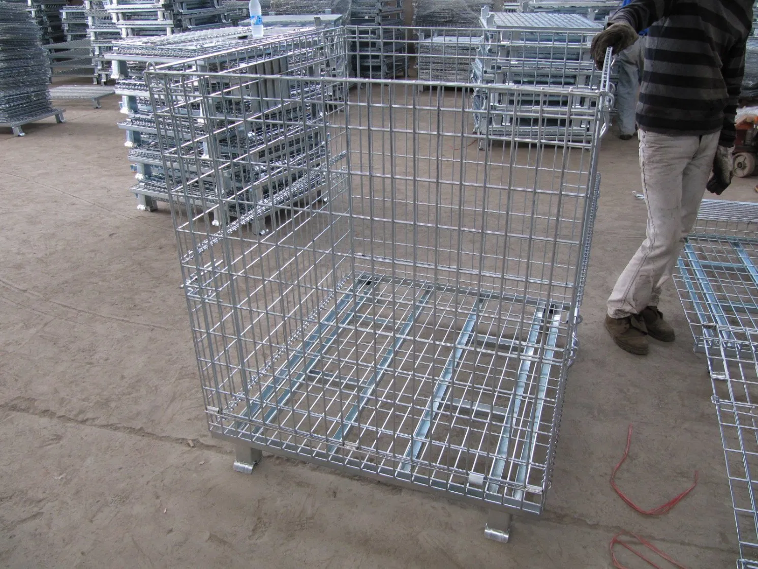 High Capacity Metal Storage Cage Rolling Wire Mesh Pallet Containers