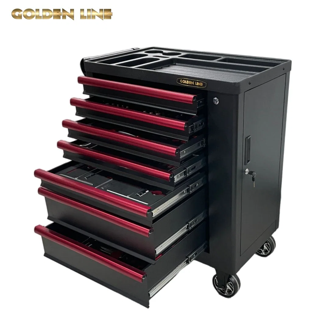 7 Drawers Workshop Lockable Metal Storage Tool Box Roller Cabinet