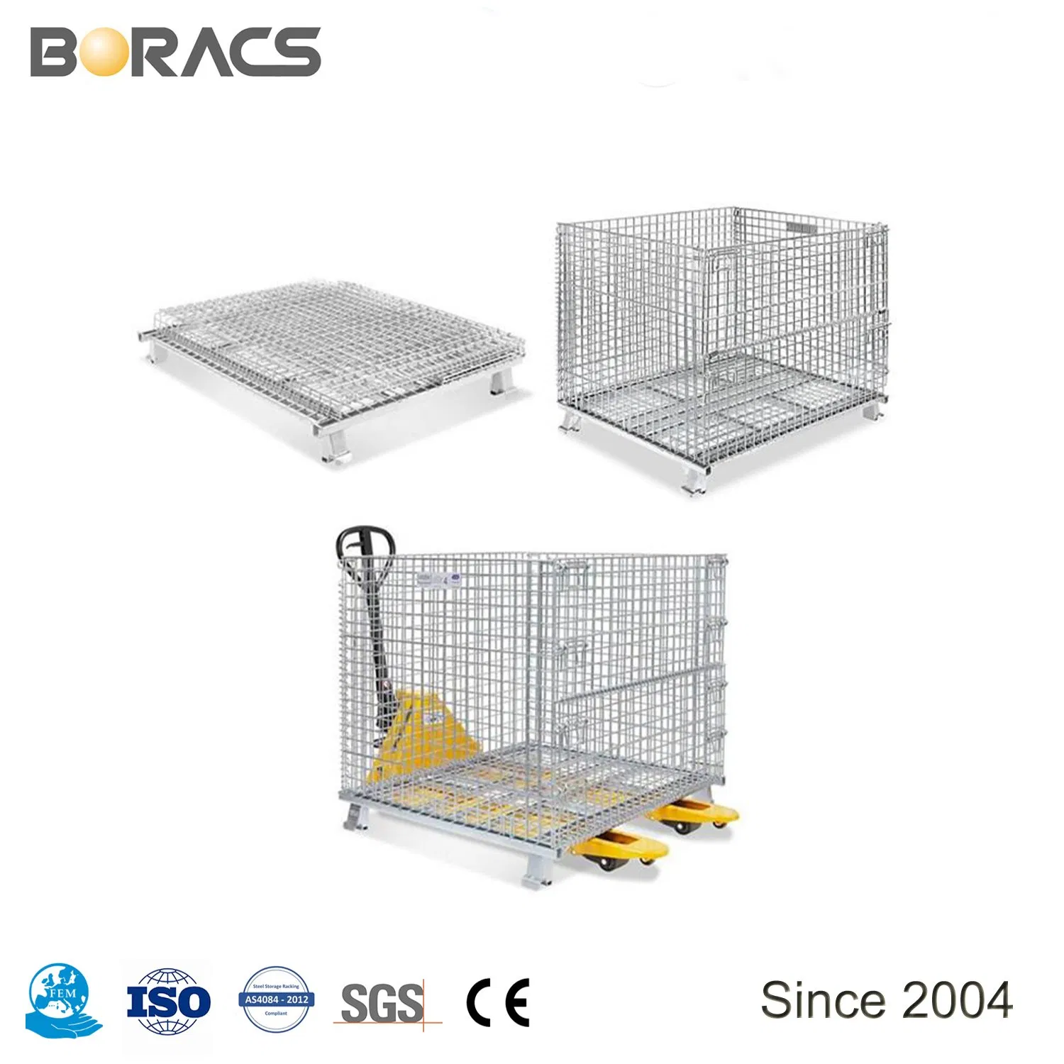 Wholesale Logistics Warehouse Nestable Folding Mesh Trolley