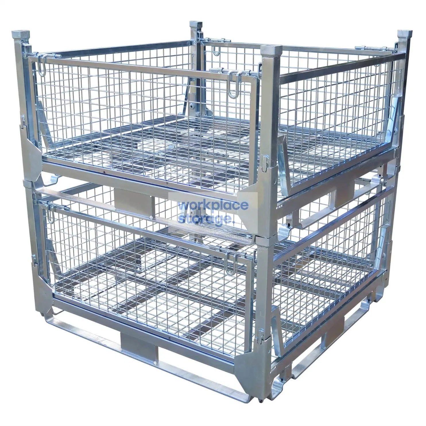 Hsj Heavy Duty 1500kg 1200*1000*1000mm Heavy Duty Foldable Collapsible Container/ Pallet Boxes Stackable Mesh Storage Cages Pallet