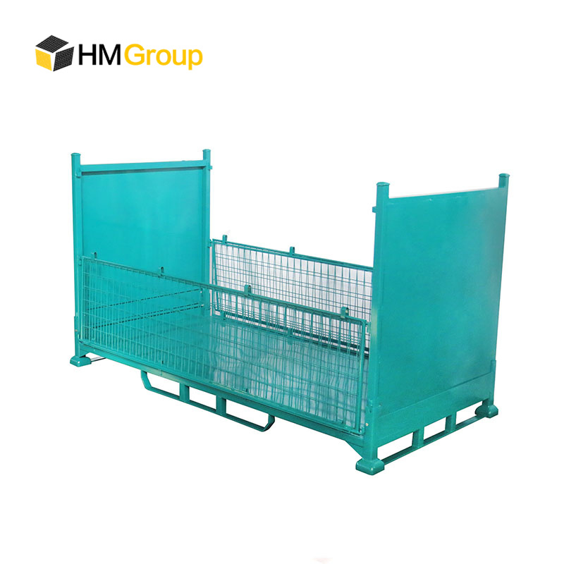 Collapsible Wire Mesh Container Cage Durable Steel Pallet Stillage for Transportation