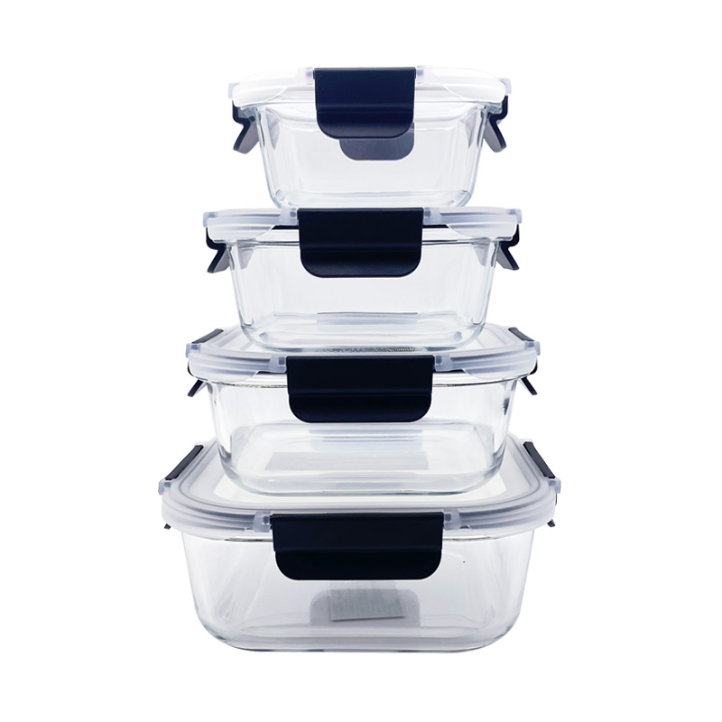 Multiple Sizes Removable Lock Glass Food Storage Container Box Set- Airtight, BPA-Free &amp; Stackable for Kitchen Organization, Storing Leftovers, Freezing Meals