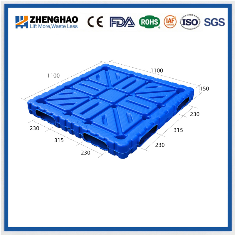 Blow Molding Double-Sided Plastic Pallet 1200× 1000mm Anti-Slip Wear-Resistant Suitable for Cold Storage Logistics Turnover