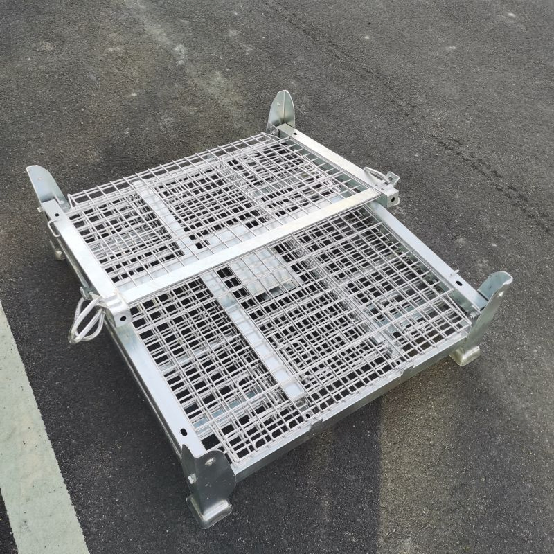 Steel Storage Cage Warehouse Stackable Logistics Folding Mesh Box Stacking Stillage