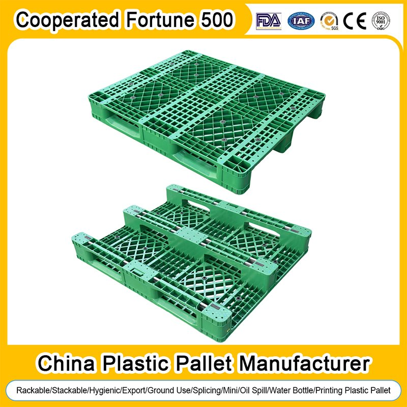 China Plastic Pallet Manufacturer HDPE Heavy Duty Warehouse Storage Industrial Euro One 4 Way Export Oil Spill Containment IBC Printing Hygienic Flat Pallet