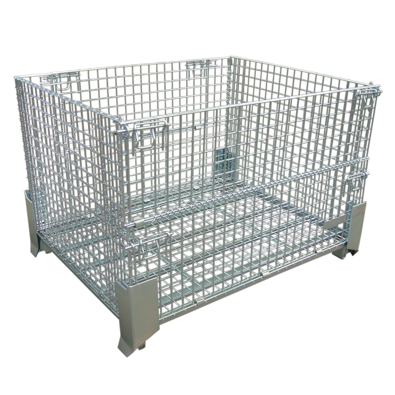 Folding and Rolling Storage Basket Locking Storage Cage Steel Mesh Cage