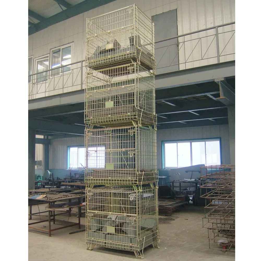 High Quality Warehouse Stackable Steel Wire Mesh Container Basket