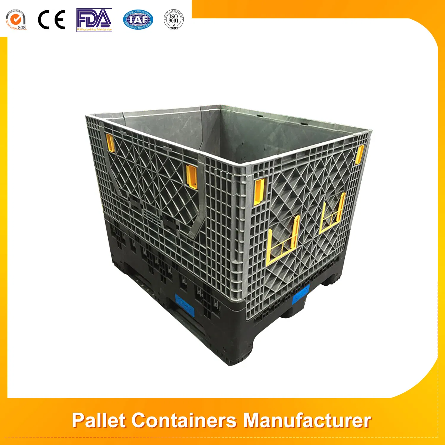 High quality Large Industry Plastic Storage Stackable Pallet Container for Warehouse
