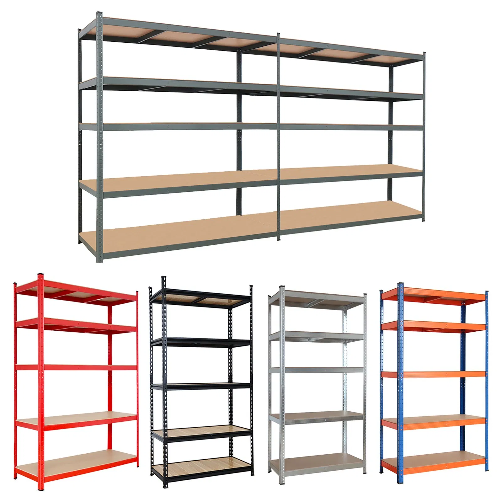 5 Layer Industrial Steel Boltless Garage Warehouse Rack Shelving Metal Home Tool Storage Shelves Supermarket Storage Rack