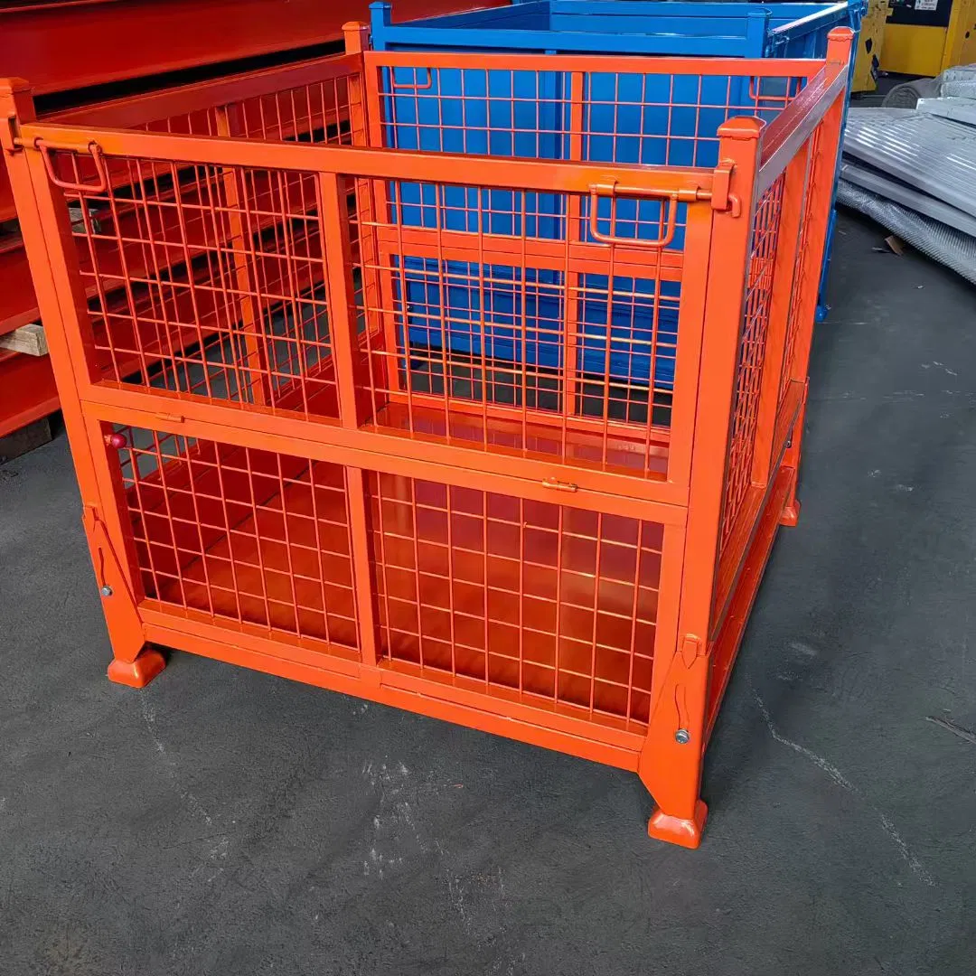 Rust-Proof Stackable Steel Metal Industrial Storage Pallet Cage Warehouse