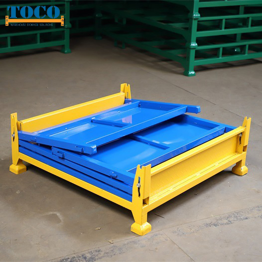 Factory Supply CE Certified Foldable Stackable Customized Steel Metal Box Pallet Container