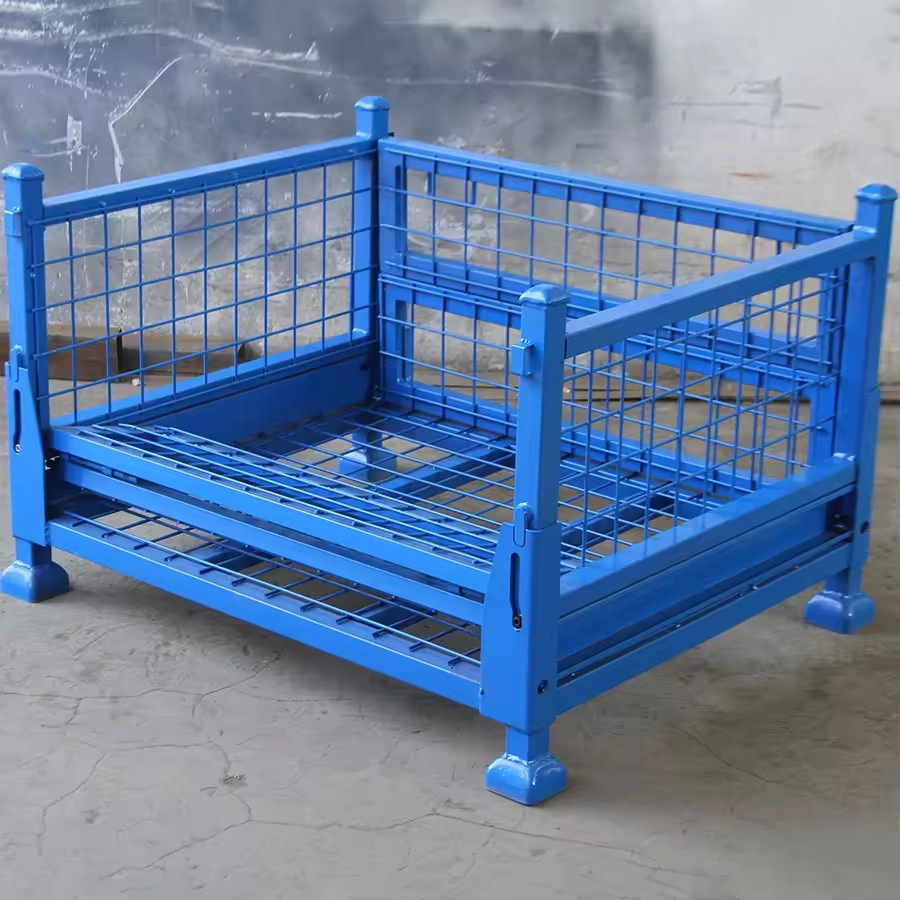Stackable Foldable Warehouse Storage Q235 Steel Stillage for Workshop Plant Factory