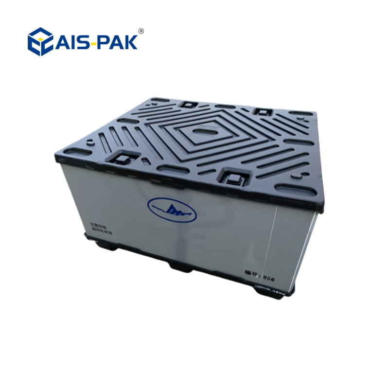 Logistics Reusable Returnable Plastic Large Bulk Foldable Collapsible Warehouse Shipping Storage Pallet Sleeve Container with Lid