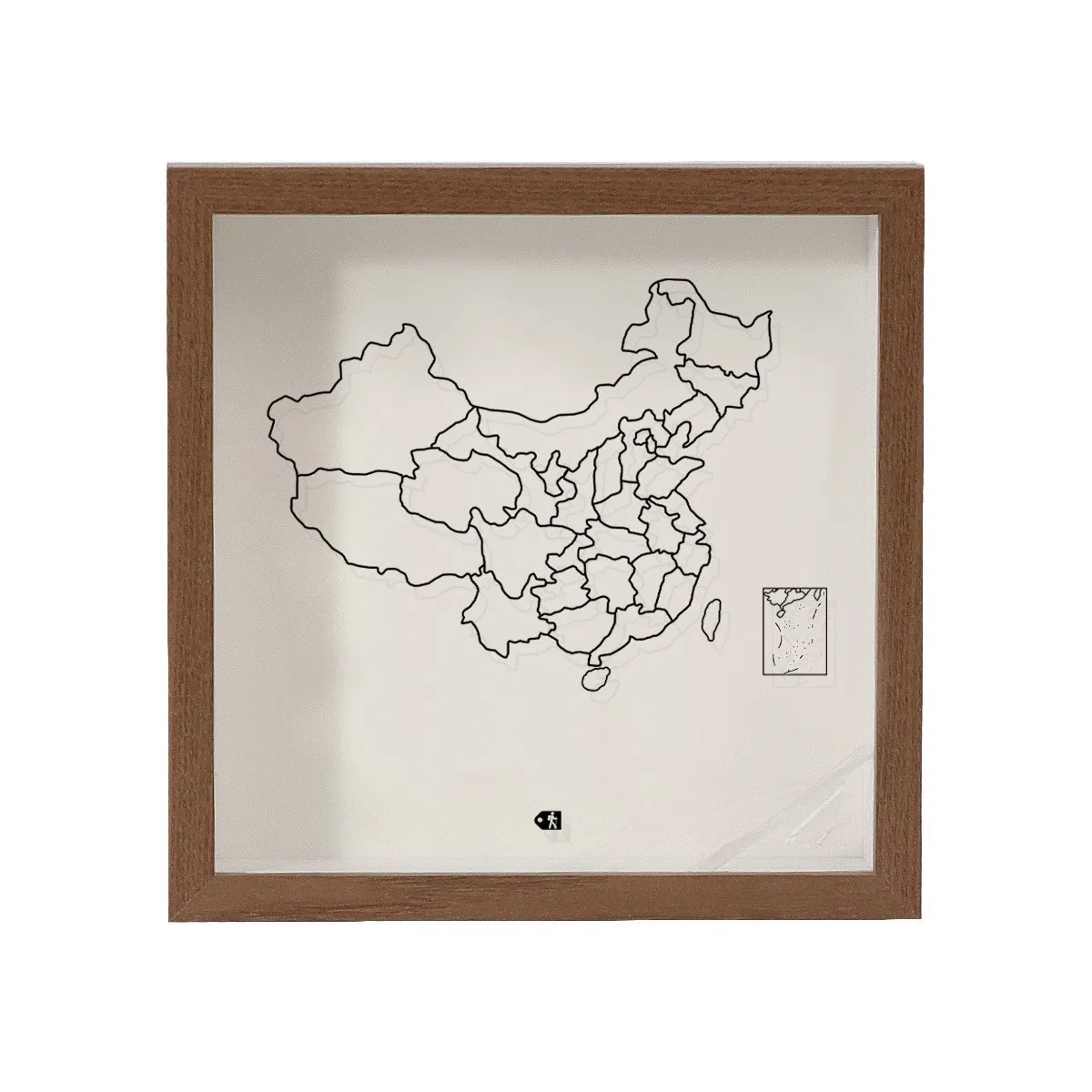 Natural Wood Shadow Box Frame Black &amp; White Print Slot with Iron for Travel Ticket Collection Photo Display &amp; Storage