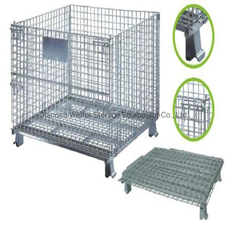 Heavy Duty Steel Collapsible Wire Mesh Pallet Stillage for Warehouse Storage