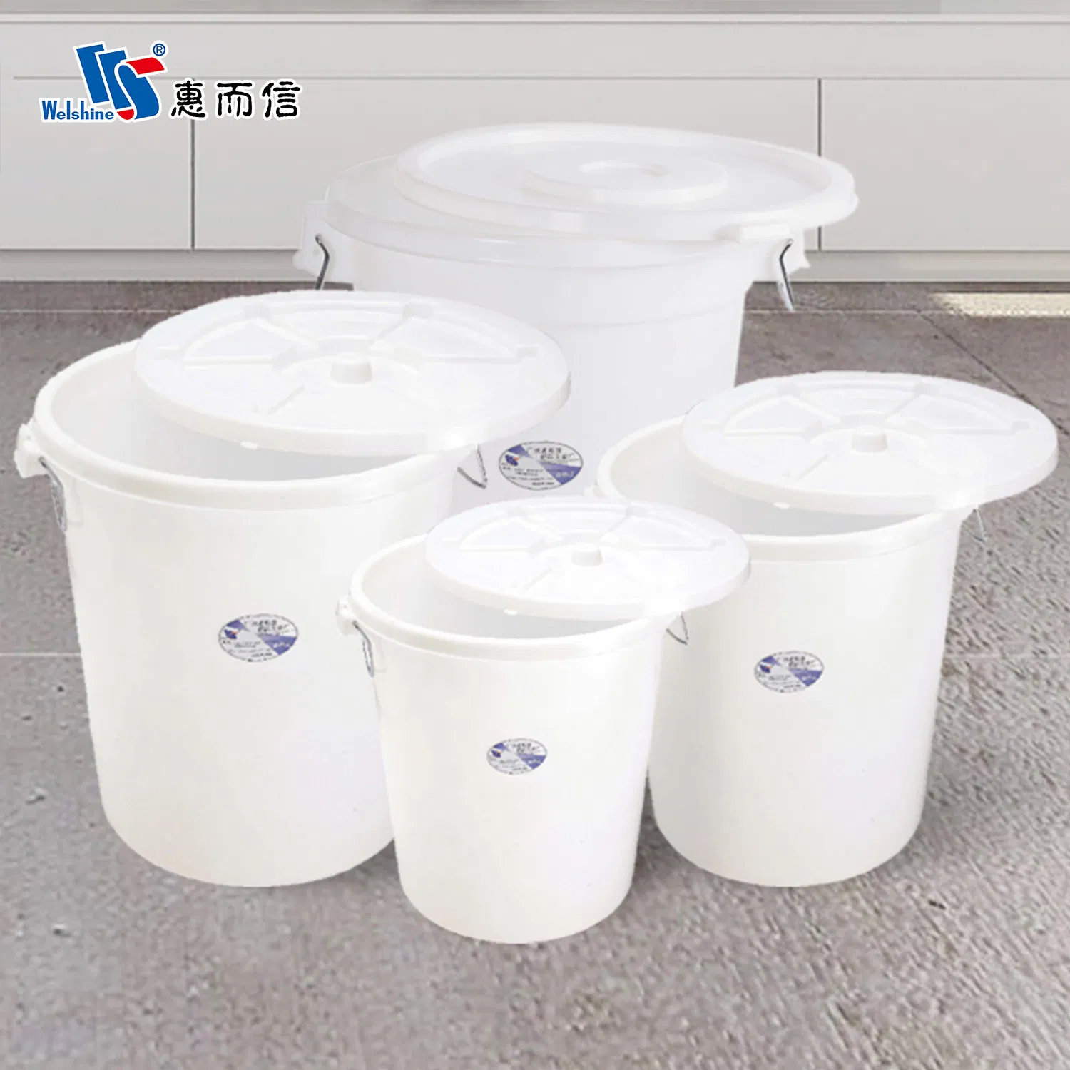 Large Capacity Rolling Round Plastic Dustbin Rubbish Barrel Waste Container