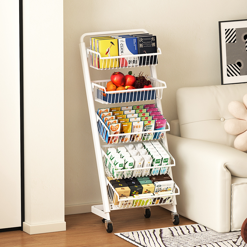 High Quality Metal Kitchen Mobile Fruit and Vegetable Basket Storage Rack