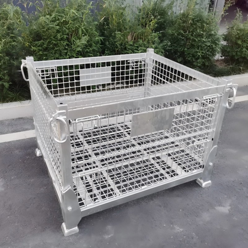 Steel Storage Cage Warehouse Stackable Logistics Folding Mesh Box Stacking Stillage