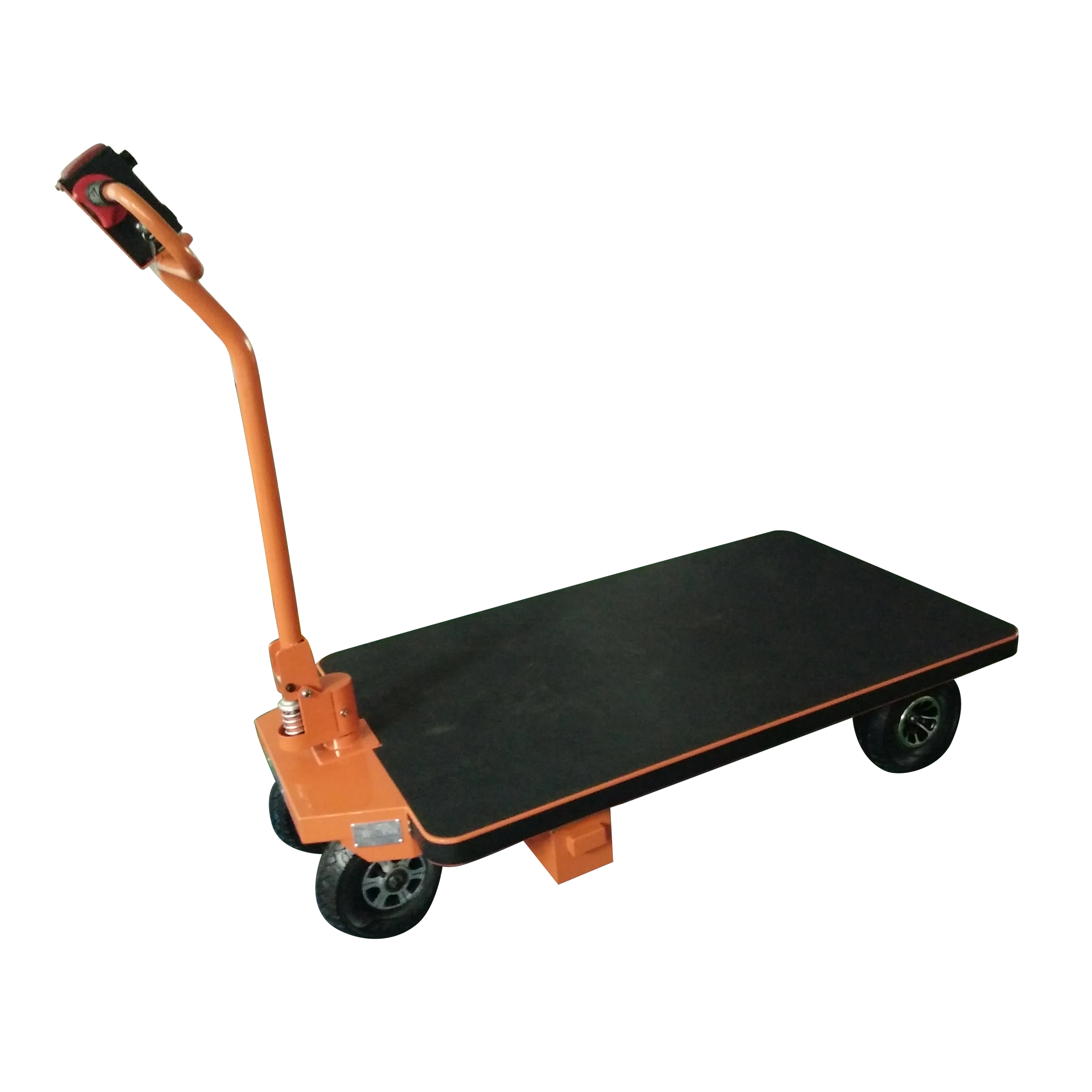 Nk 121 Outdoor Electric Trolley Cart Heavy Duty Mover Flat Cart for Logistics Material Handling with 4 Big Wheels