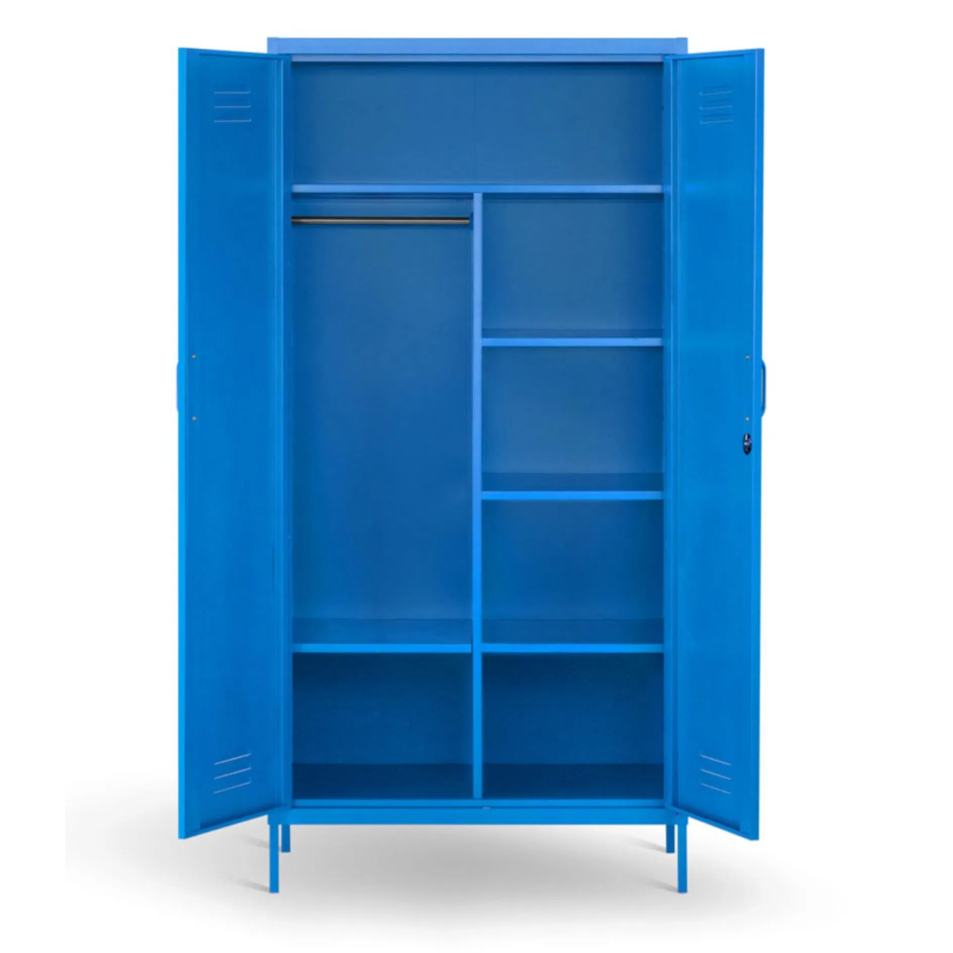 Steel Almirah Clothes Storage Wardrobe Tall Metal Accent Cache Cabinet