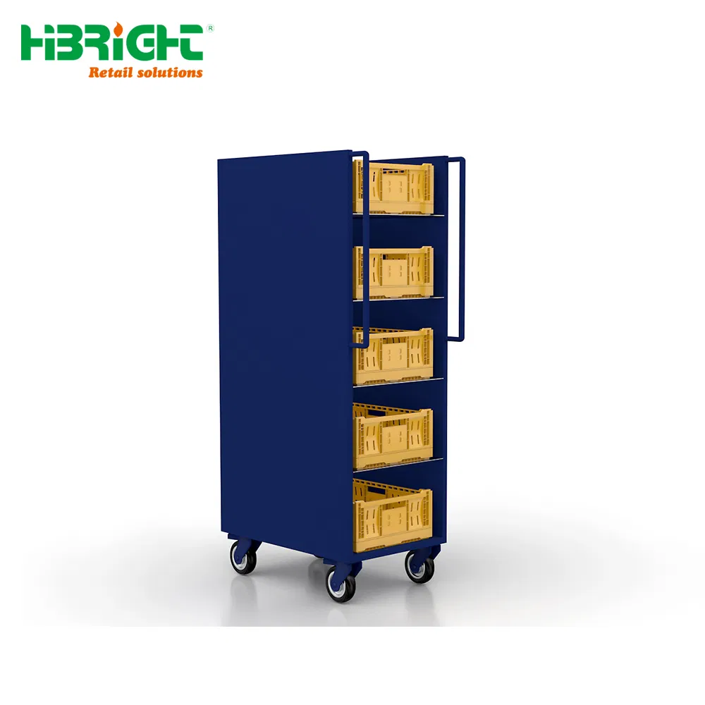 Logistic Warehouse Picking Trolley with Plastic Crate