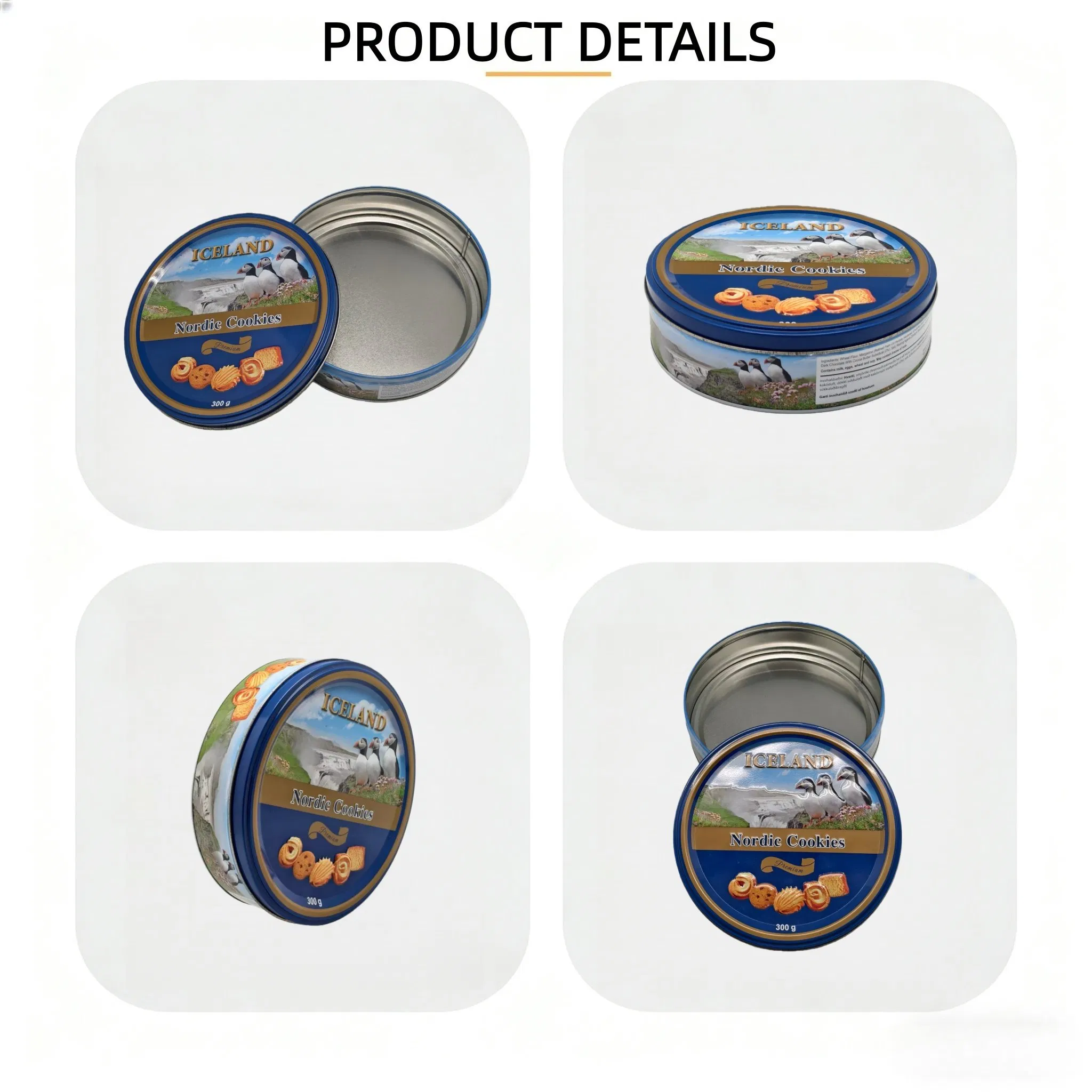 Round Custom-Made Toy Cookie Tiramisu Cake Scented Packaging Iron Tin Can Box