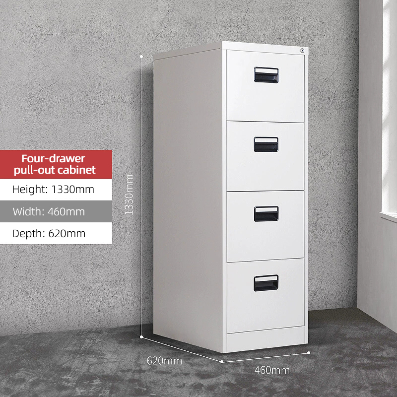 Customized 4 Drawer Furniture Steel Filing Vertical 4 Drawer Metal Storage Drawer Steel Hanging Labor with Drawer Card Box Hanging Labor Two Bucket Card Cabinet