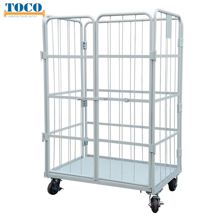 Galvanized Hand Trolley Logistic Trolley with Strap for 3pl