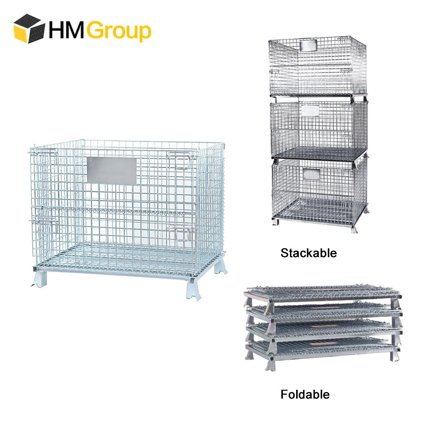 Heavy Duty Industrial Storage Welded Steel Wire Collapsible Bulk Container