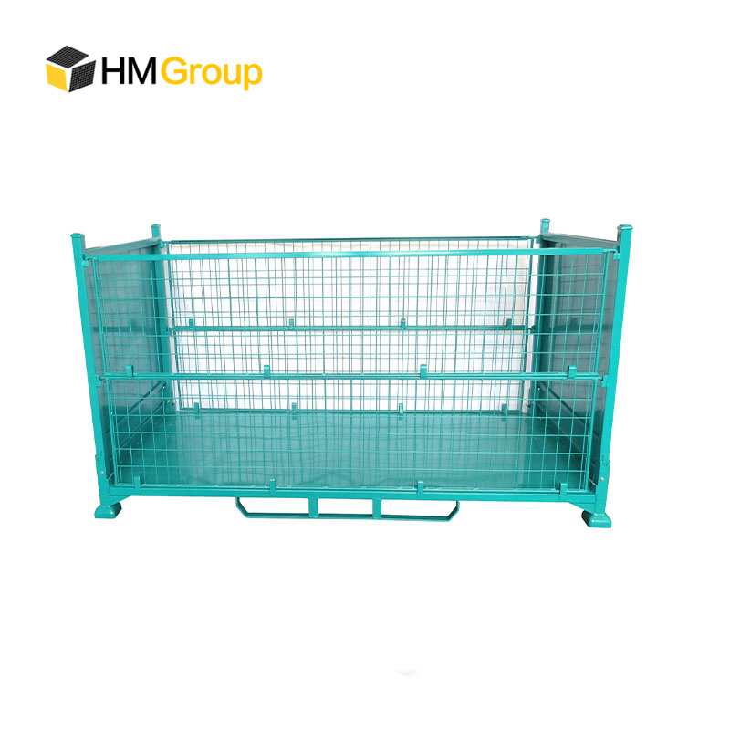 Collapsible Wire Mesh Container Cage Durable Steel Pallet Stillage for Transportation