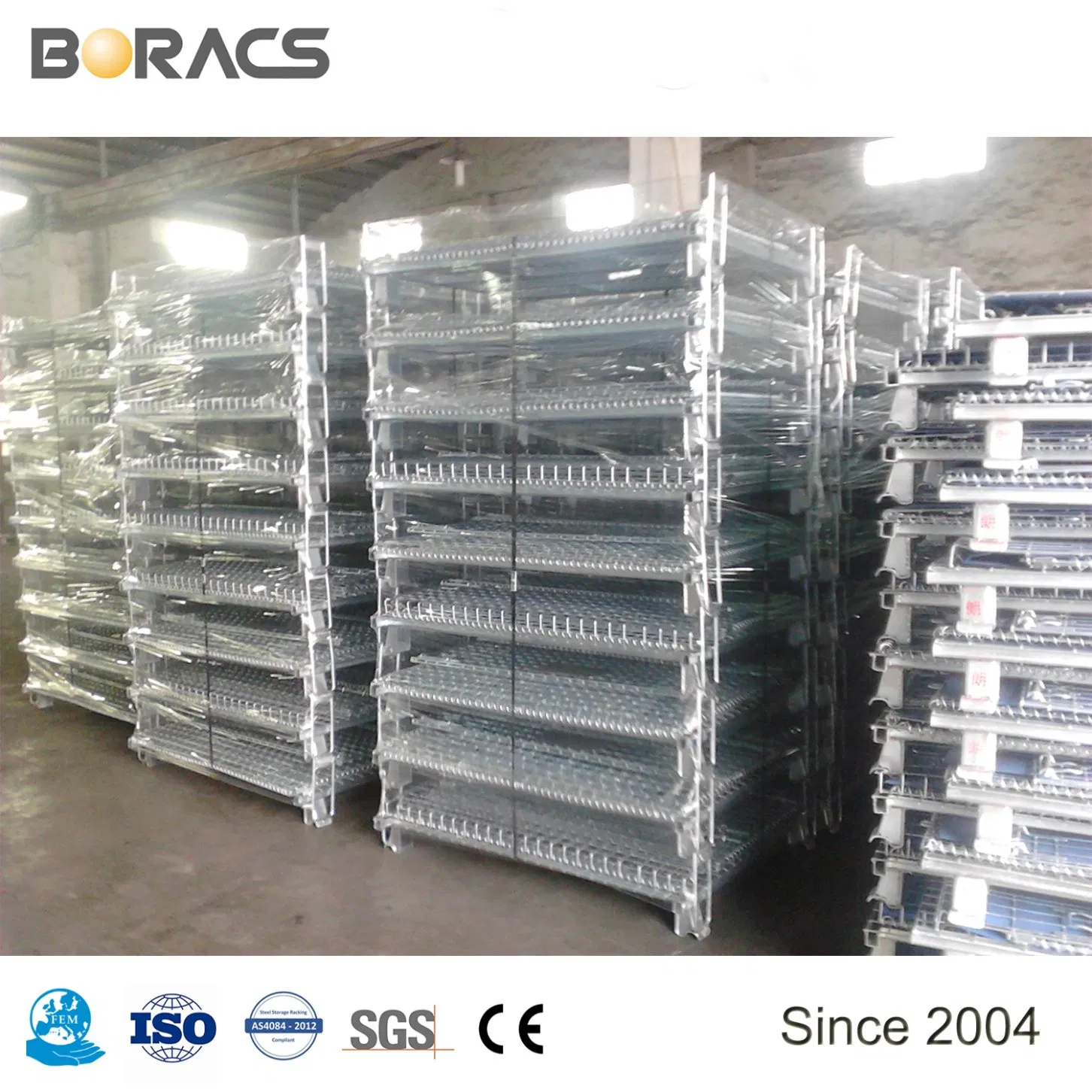 Wholesale Logistics Warehouse Nestable Folding Mesh Trolley