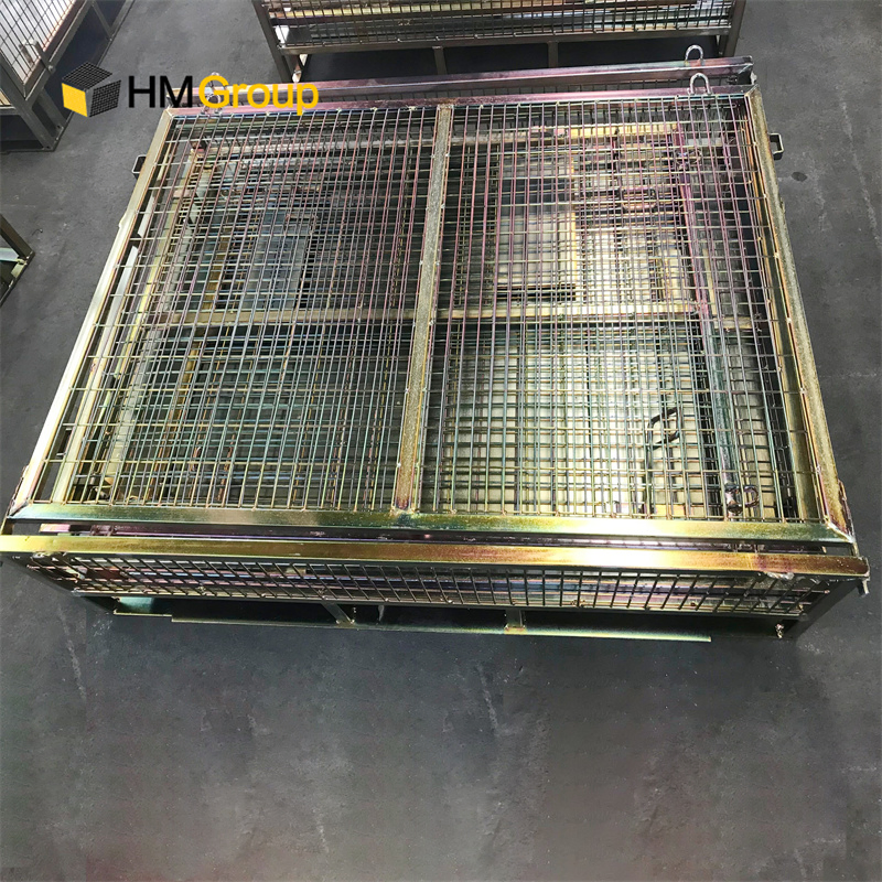 High Quality Galvanized Industrial Warehouse Folding Steel Mesh Pallet Stillage
