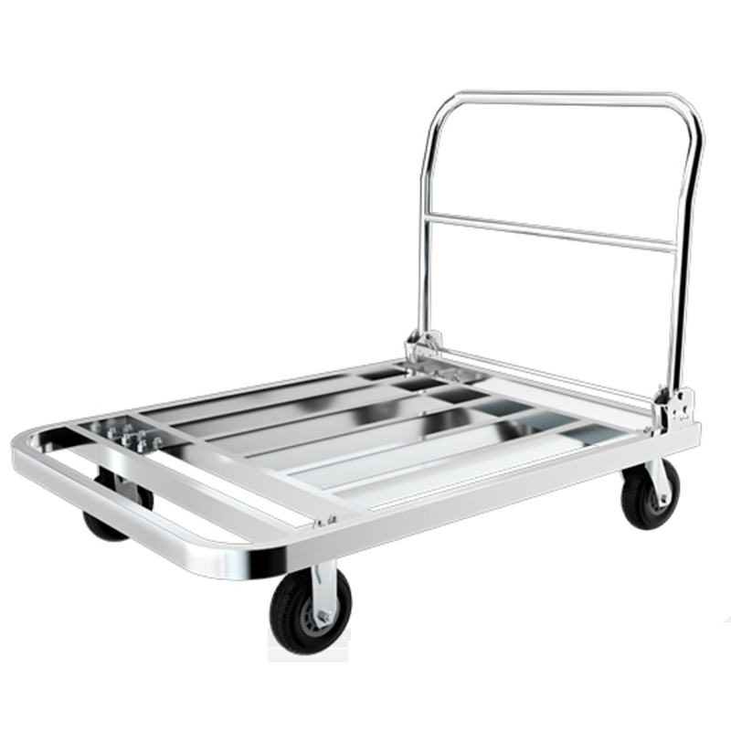 Logistics Flatbed Pushcart Square Tube Folding Mobile Portable Hand Truck Cart Trolley