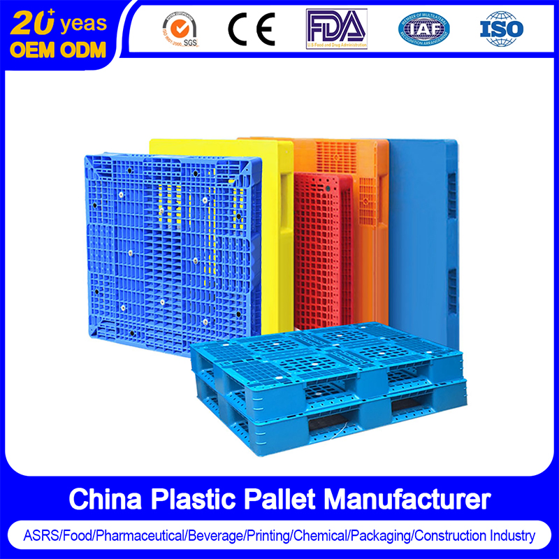 China Plastic Pallet Factory Industrial HDPE Logistic/Warehouse Storage Heavy Duty Euro Rackable Stackable IBC Spill Containment Hygienic One Way Export Pallet