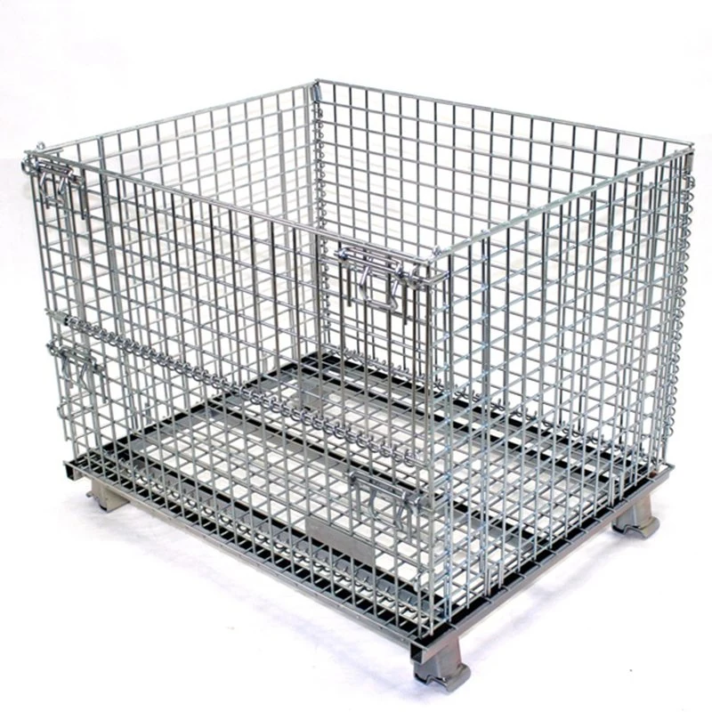 Heavy Duty Steel Collapsible Wire Mesh Pallet Container for Warehouse Storage