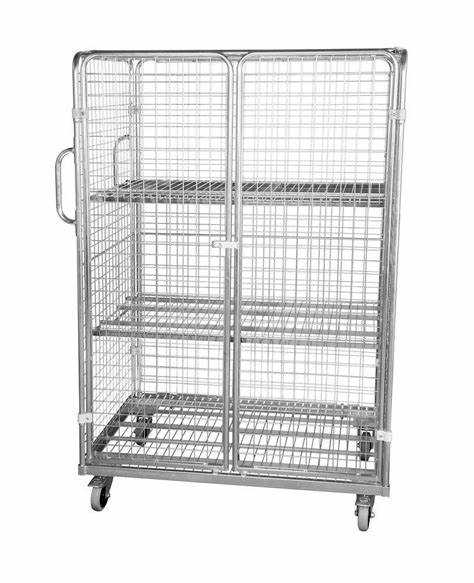 Warehouse Workshop Folding OEM Laundry Picking Roll Cage Cart Trolley