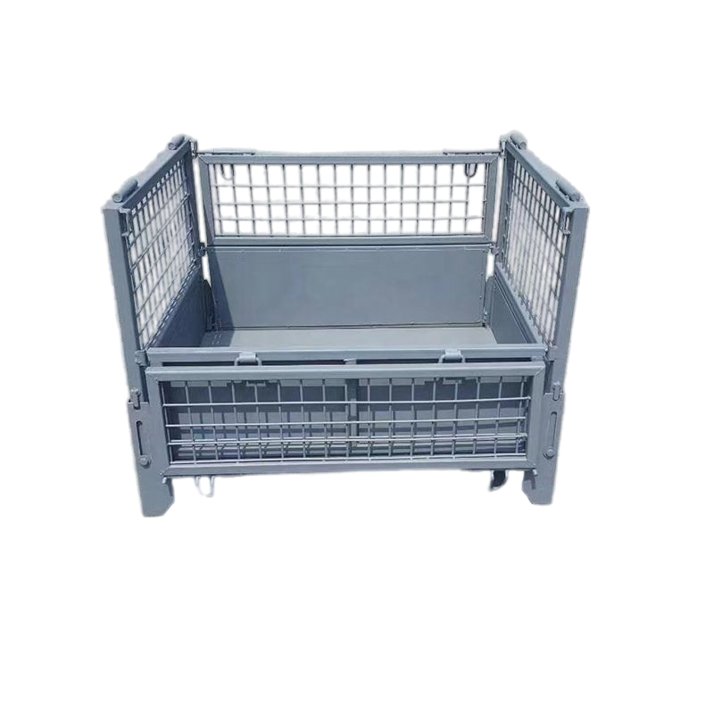 Foldable Stackable Metal Powder Coated Cage Gitterbox for Transportation Warehouse Storage