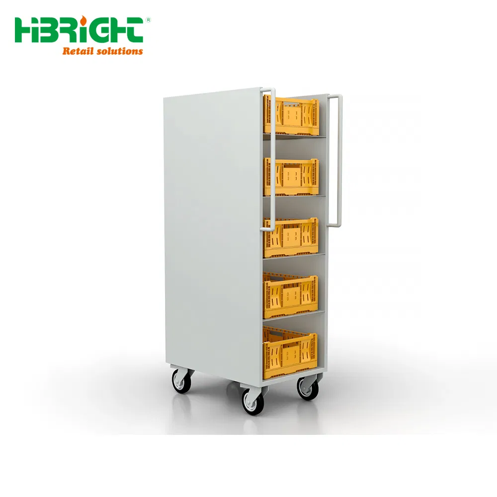 Logistic Warehouse Picking Trolley with Plastic Crate