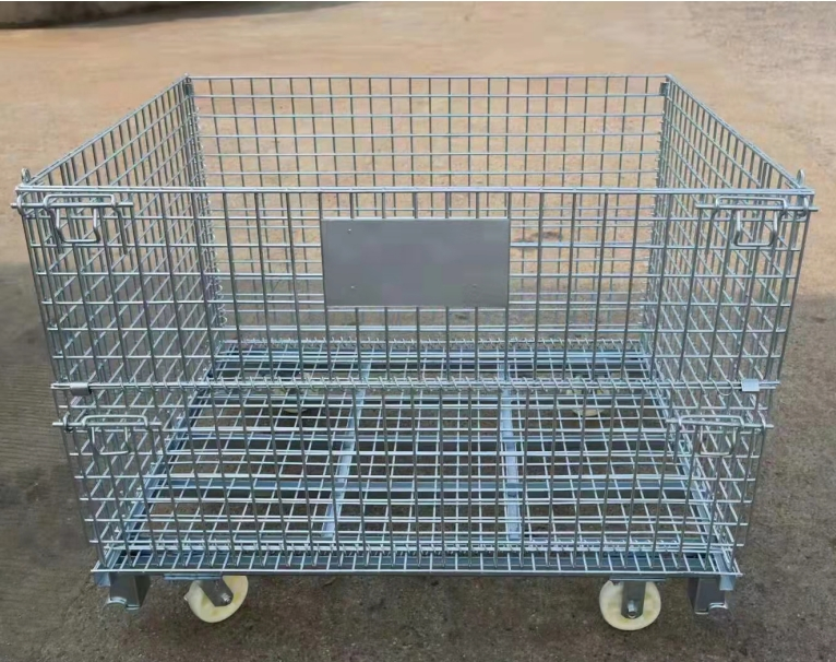 Wholesale Price Heavy Duty Galvanized Steel Folding Storage Cage for Logistic Transportation