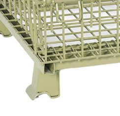 Wire Mesh Cage Galvanized Warehouse Container Foldable Metal Rolling Storage Cage