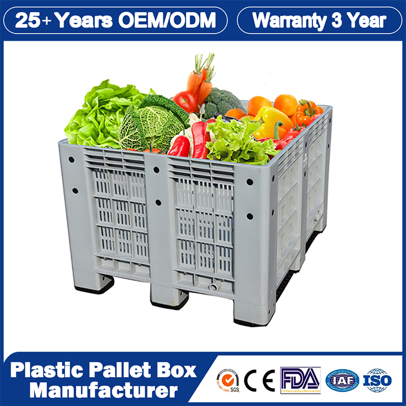 1200X1000X760mm Heavy Duty Large Hard Solid Rigid Euro 100% HDPE Stackable Bulk Storage Containers for Sale