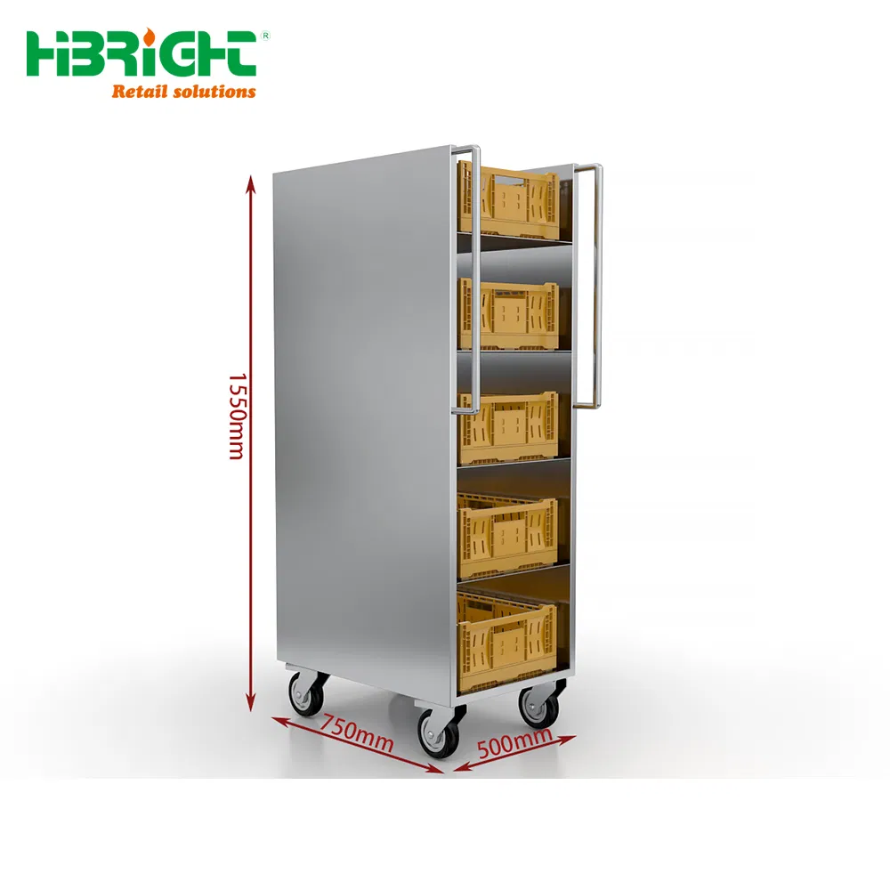 Logistic Warehouse Picking Trolley with Plastic Crate