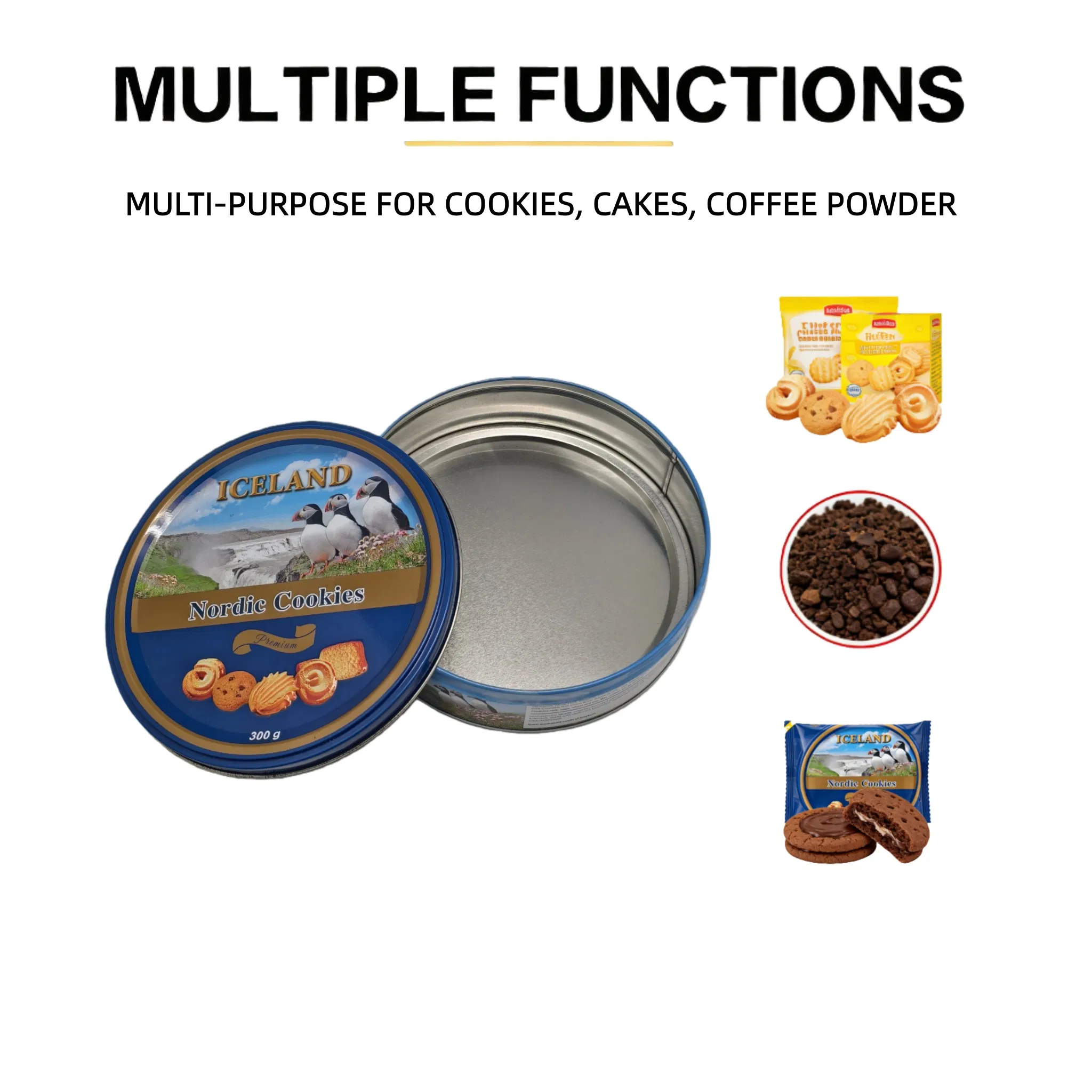 Round Custom-Made Toy Cookie Tiramisu Cake Scented Packaging Iron Tin Can Box