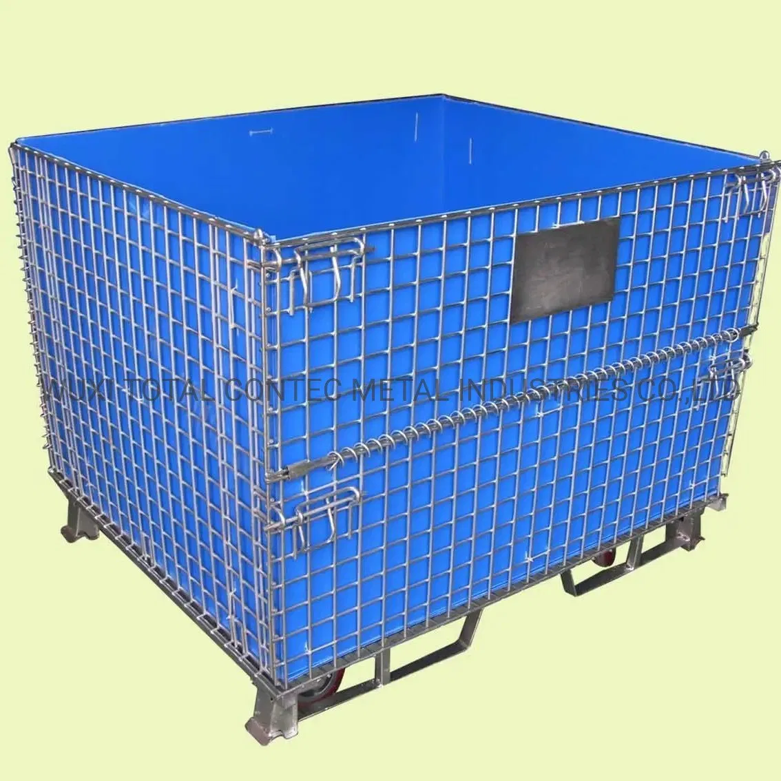 Heavy Duty Galvanized Stackable and Foldable Wire Mesh Cage Steel Stillage for Warehouse Storage Transportation