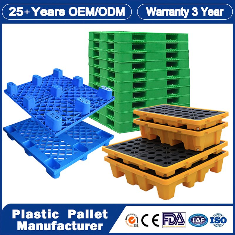 Industrial Rackable Logistics Stackable One Way Export Drum IBC Oil Spill Containment Hygienic Printing Warehouse Storage Euro HDPE Heavy Duty Plastic Pallets