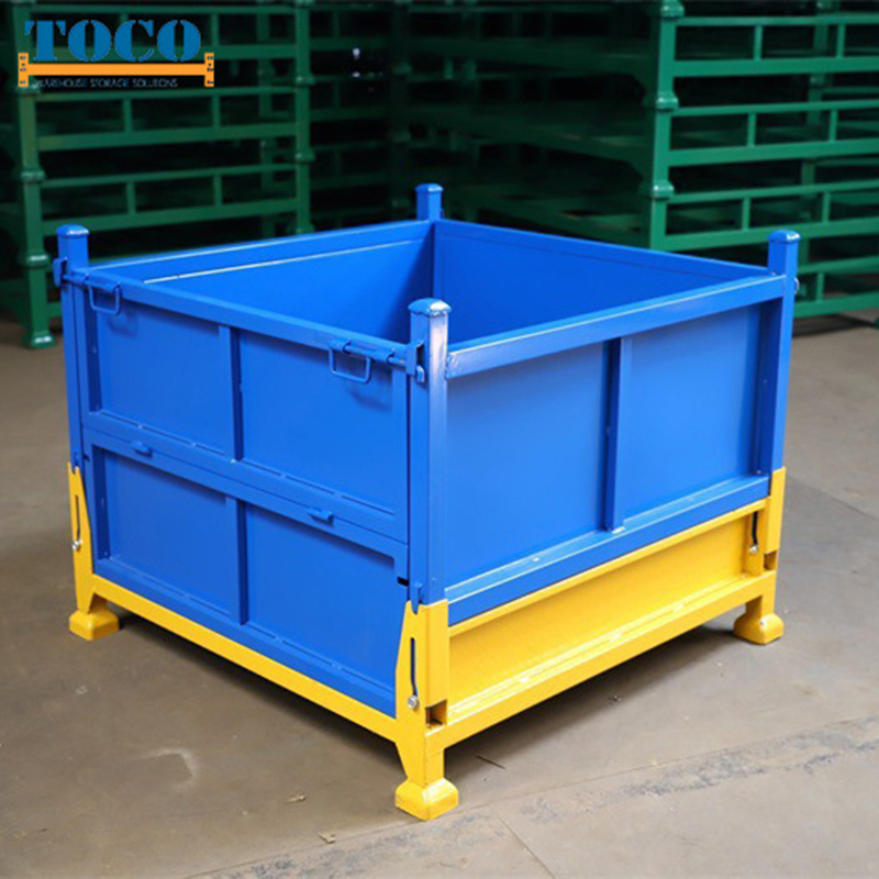 Factory Supply CE Certified Foldable Stackable Customized Steel Metal Box Pallet Container